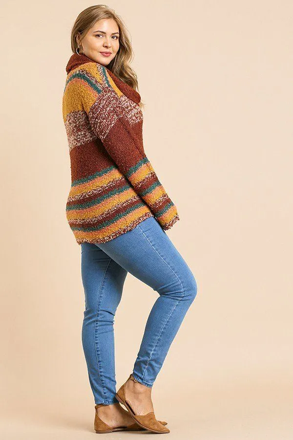 Milticolor Long Sleeve Pullover Sweater