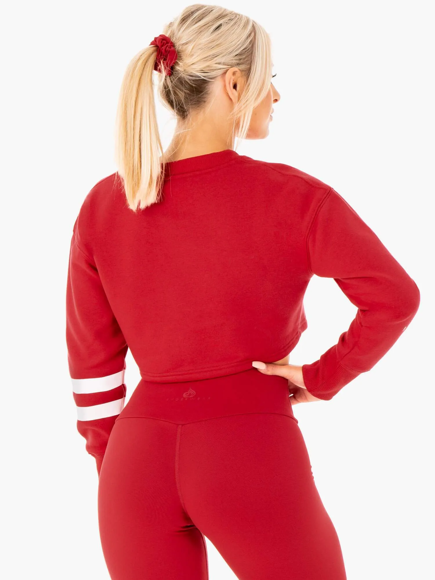 Motion Cropped Sweater - Red