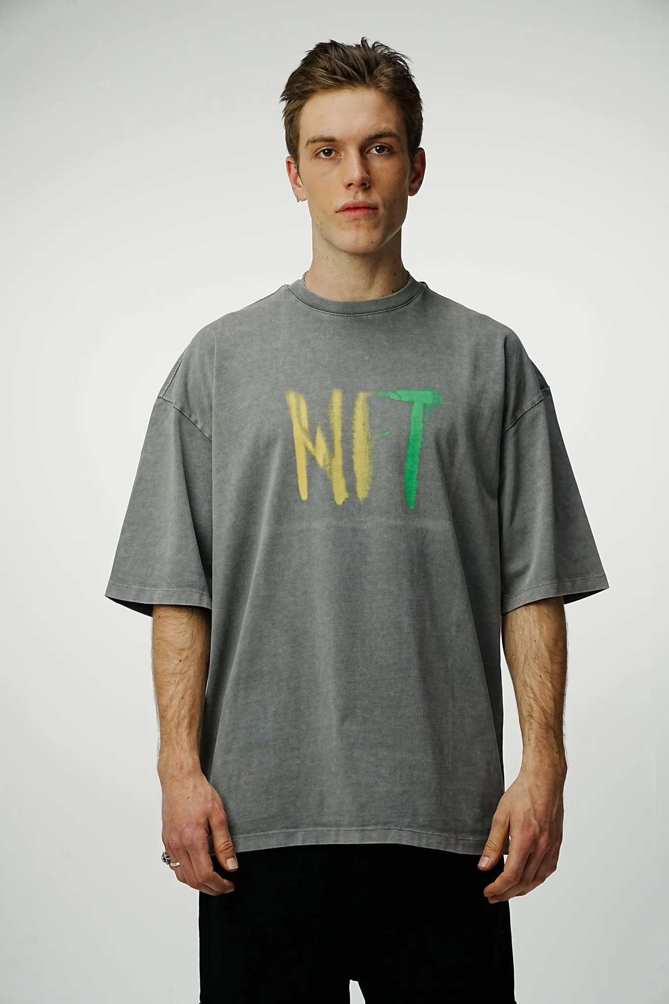 NFT Heavy Oversized Washed Tee - Grey