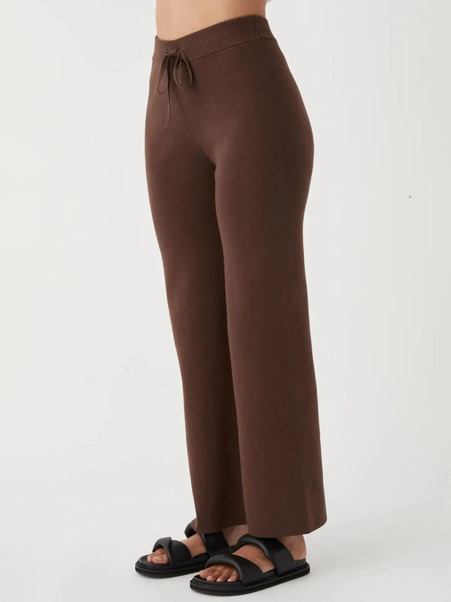 Noa Organic Knit Pant | Chocolate