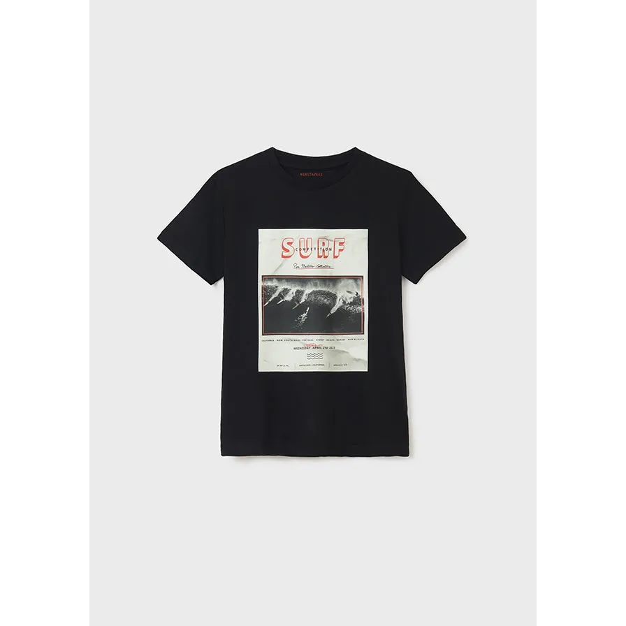 Nukutavake Boys T-Shirt w/Surf Graphic _Black 6004-43