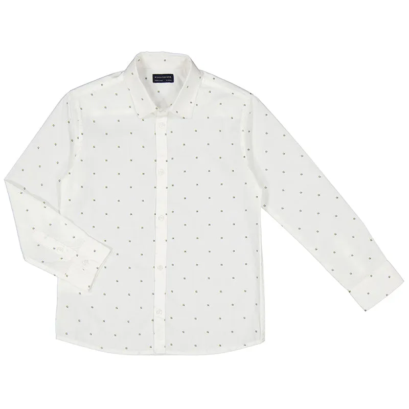 Nukutavake Long Sleeve Dress Shirt w/small pattern _White 6116