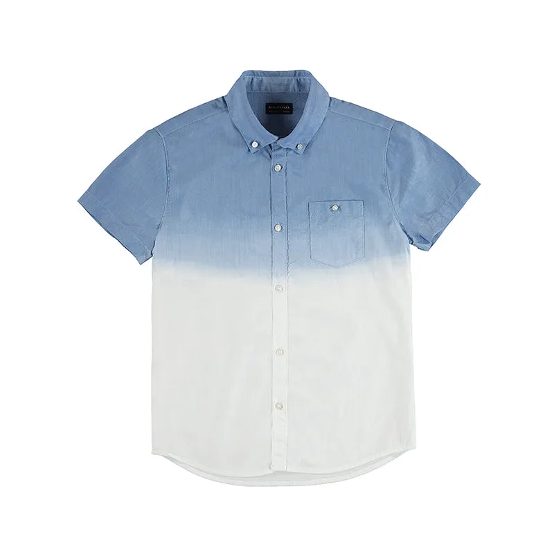 Nukutavake Short Sleeve Shirt w/Ombre _Light Blue 6111-2