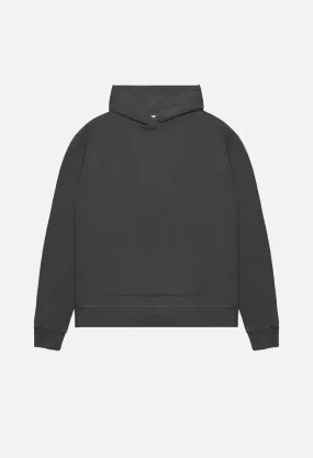 Oversized Cropped Hoodie / Washed Black