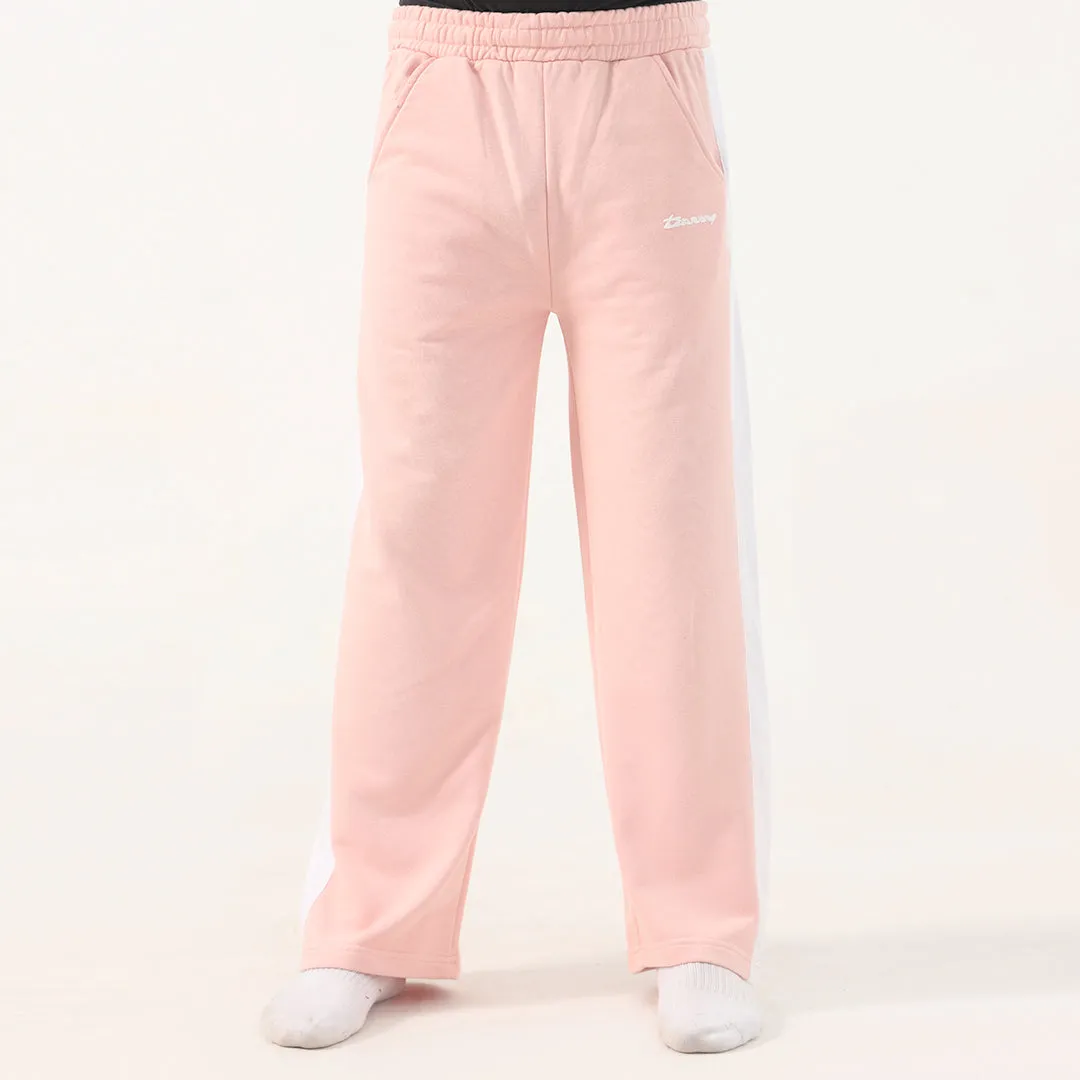 Pink Wide Leg Contrast Panel Unisex Trouser