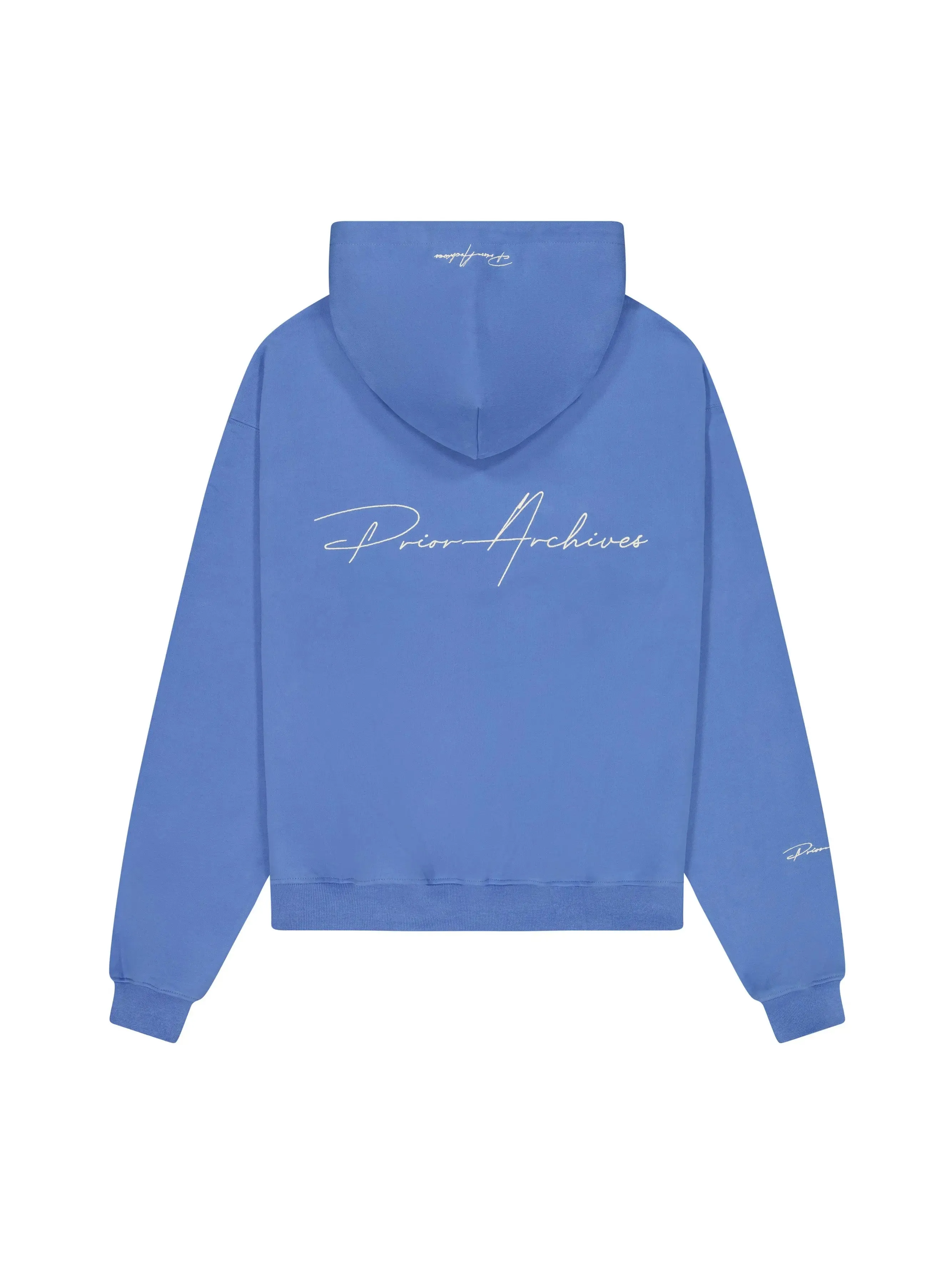 Prior Embroidery Logo Oversized Hoodie Faded Azure