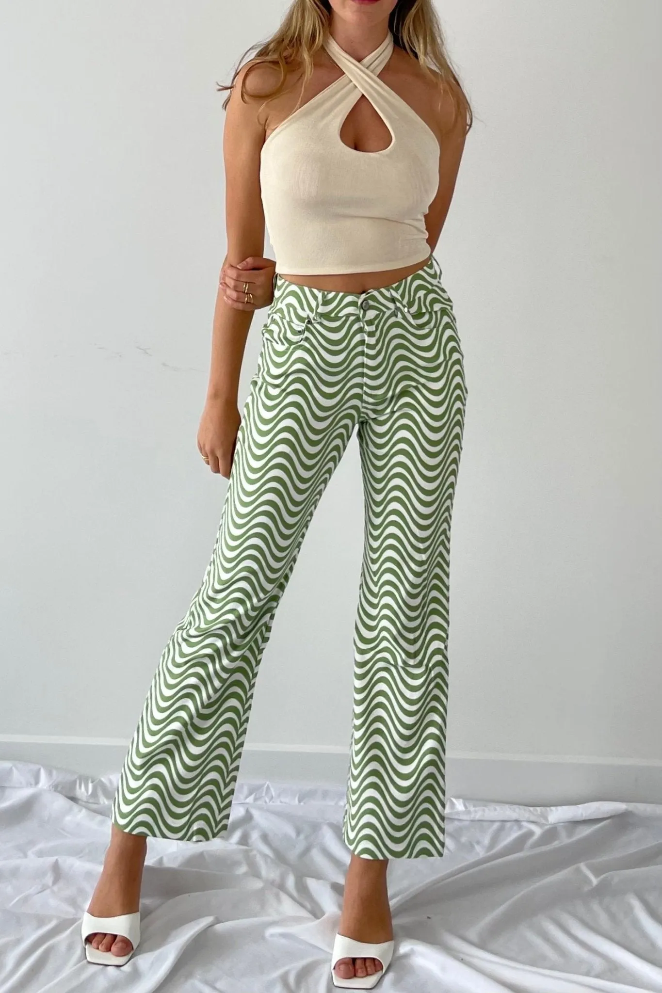 Prism pattern trousers