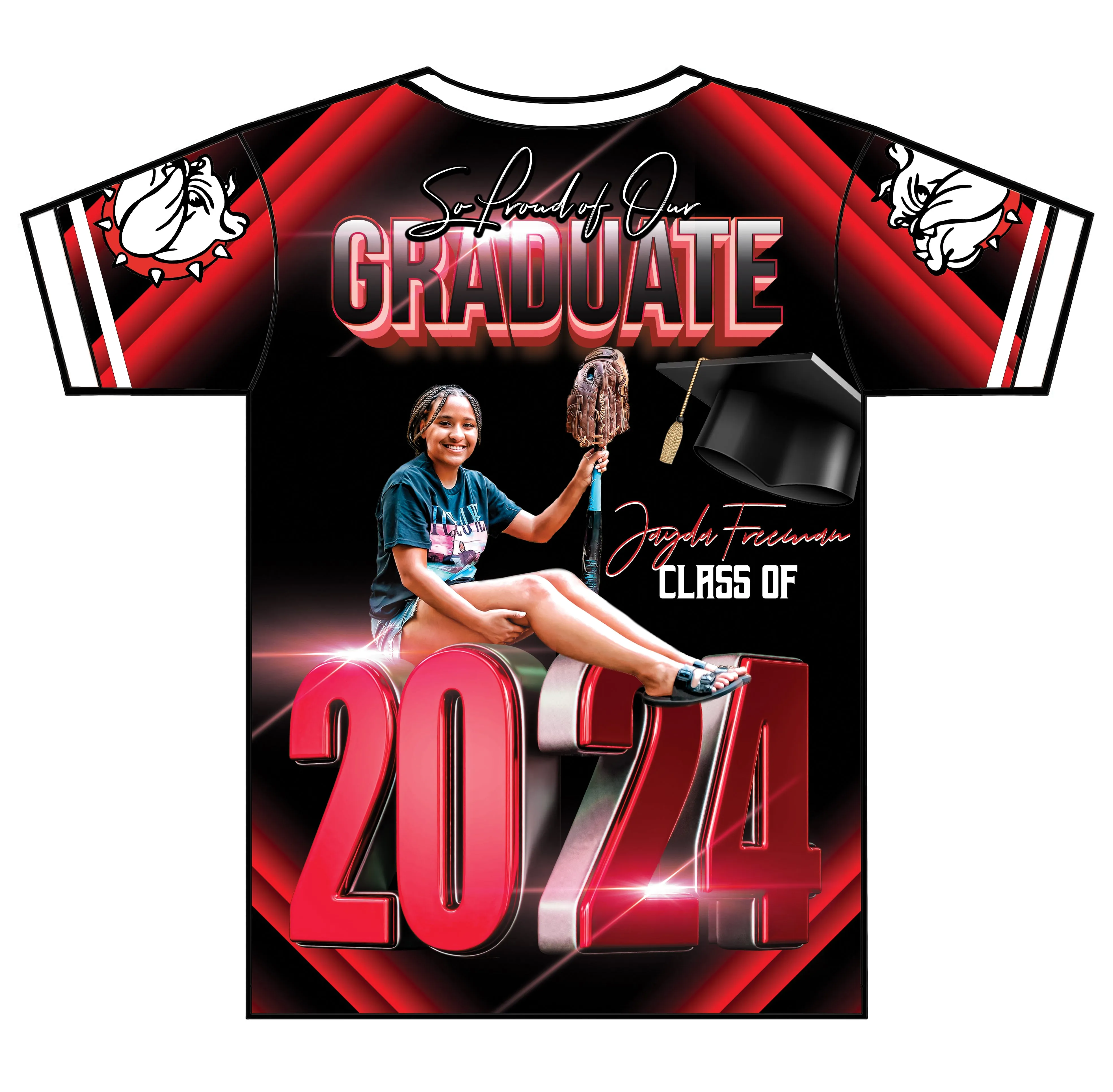 "Jayda" Custom Designed Graduation 3D shirt