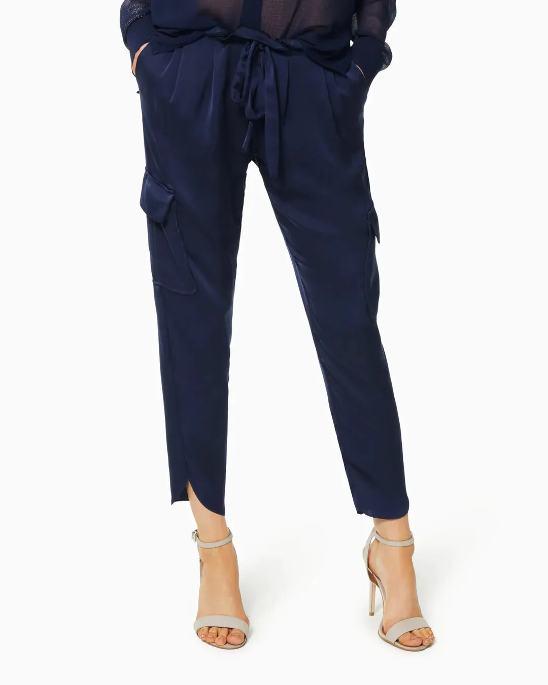 Ramy Brook - Satin Pocket Allyn Pant - Navy