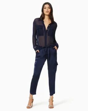 Ramy Brook - Satin Pocket Allyn Pant - Navy