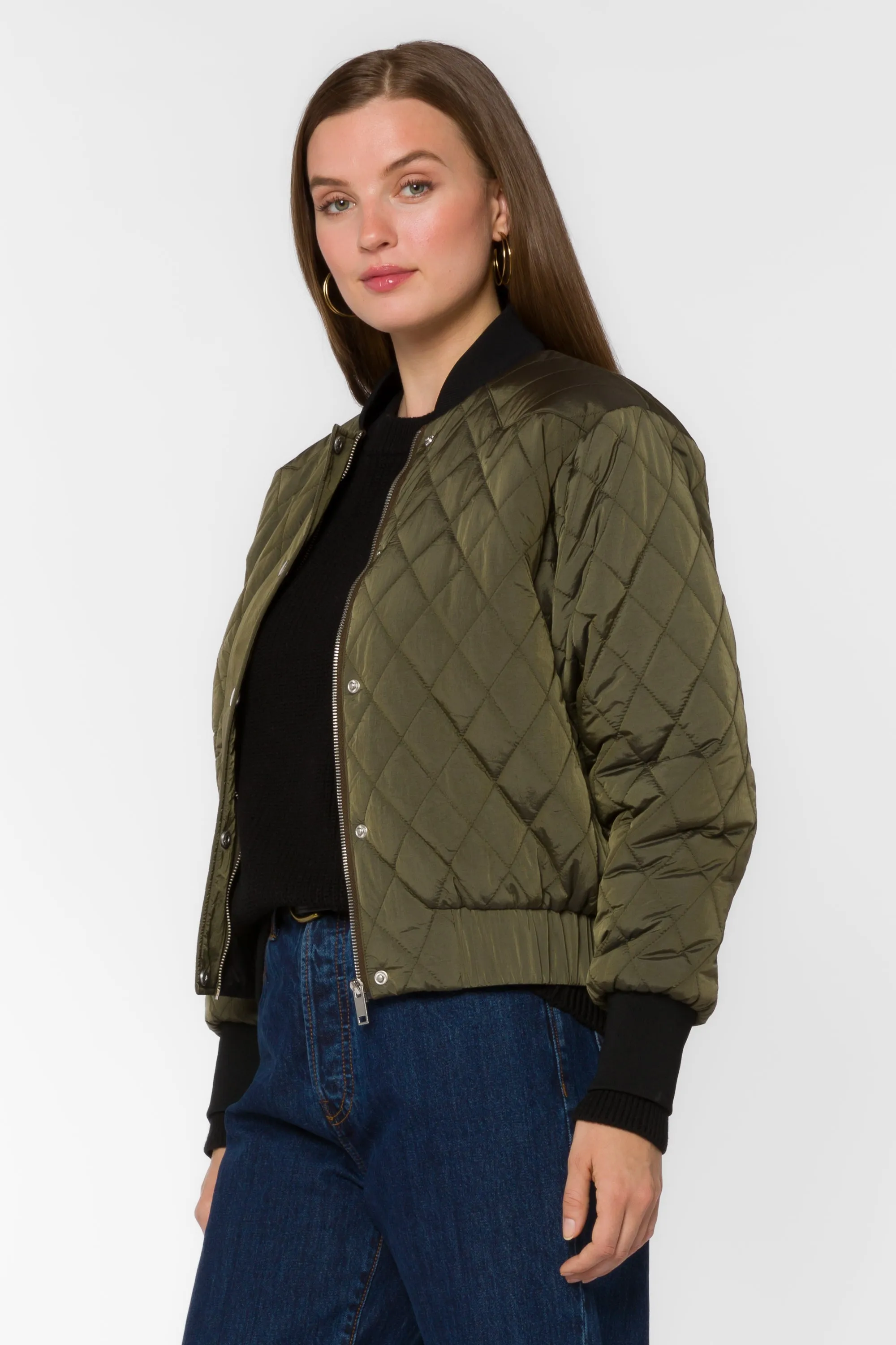 Sakura Army Green Bomber Jacket