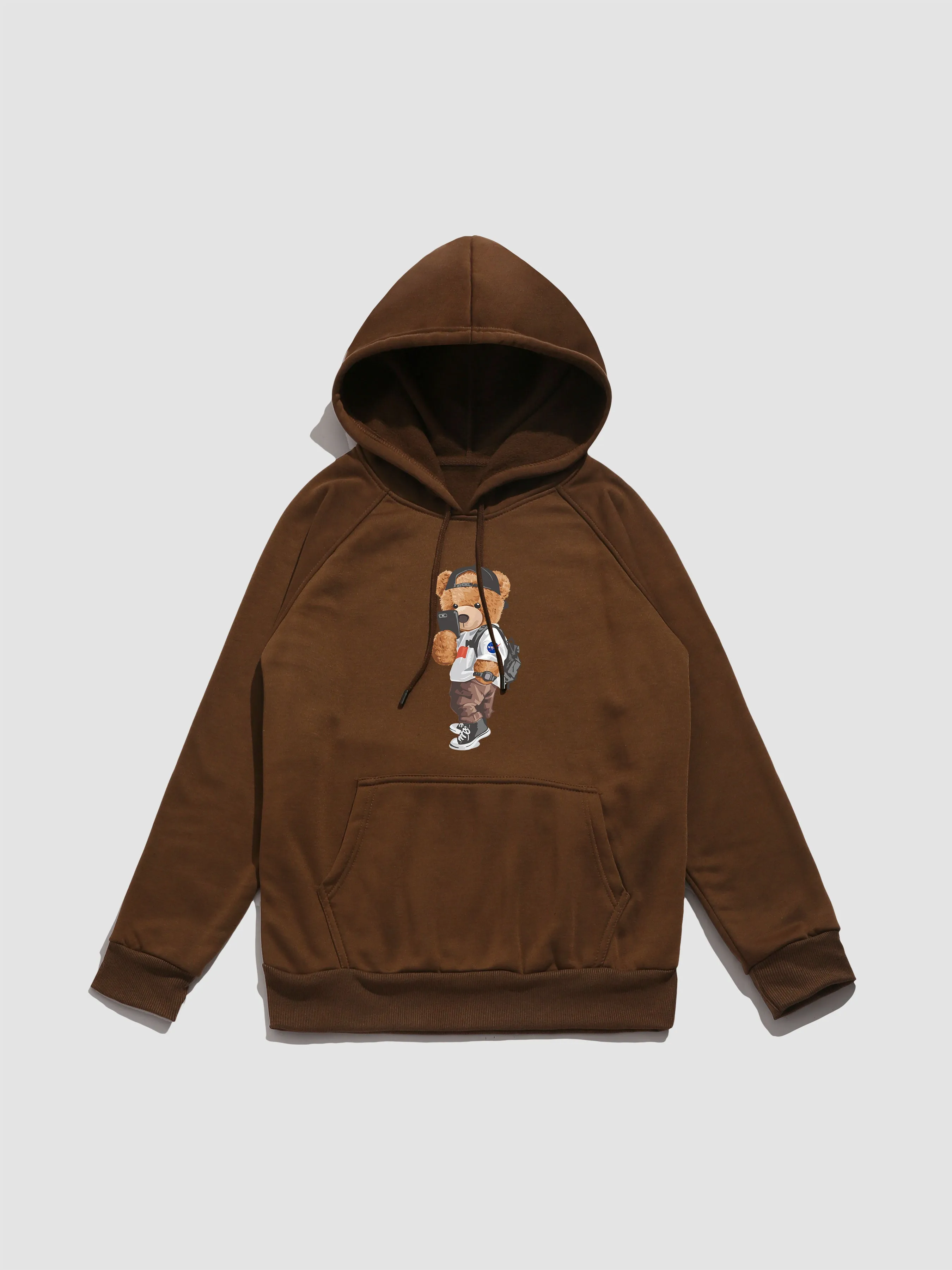 Selfie Bear Print Hoodie