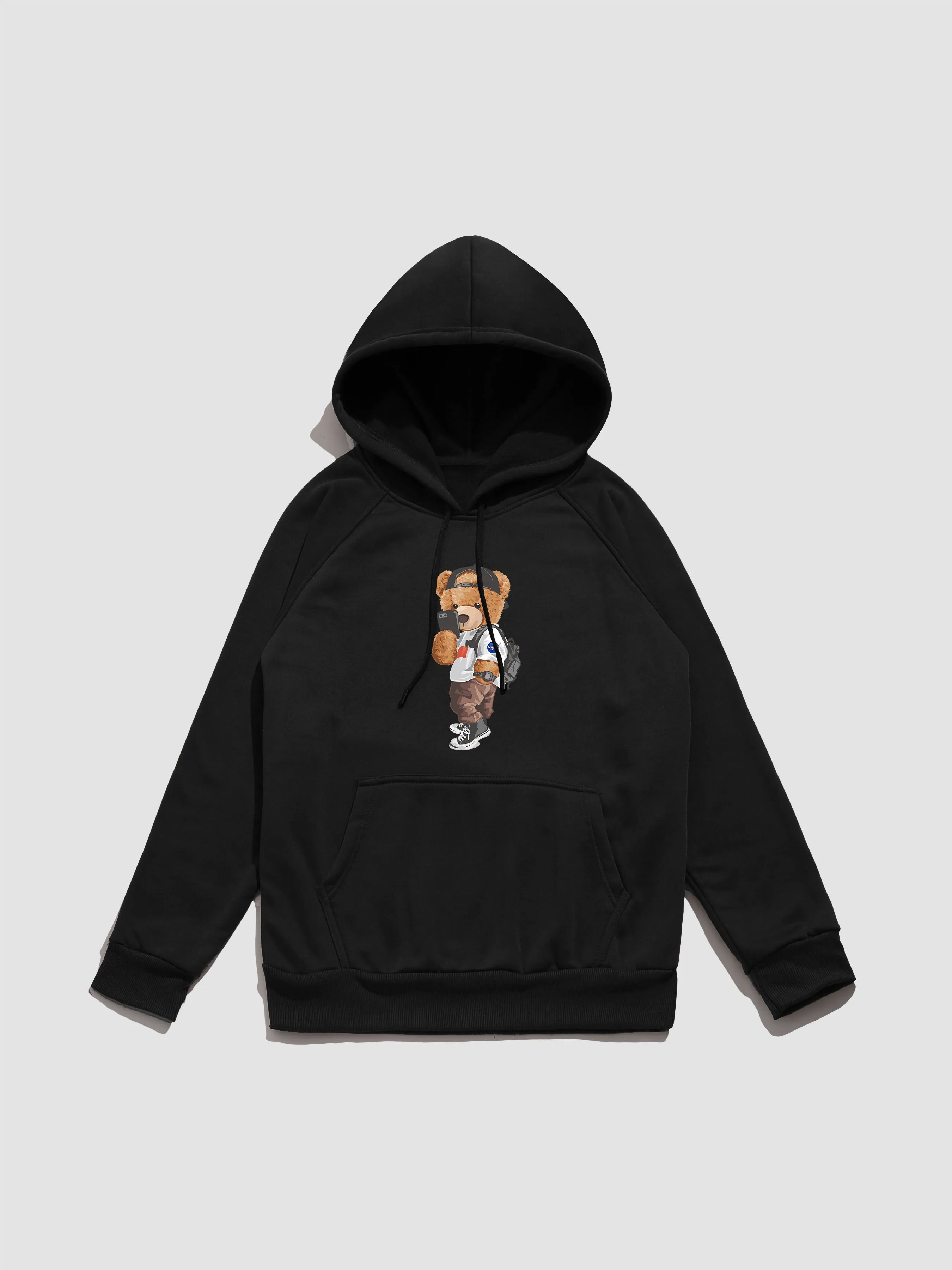 Selfie Bear Print Hoodie