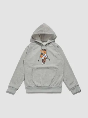 Selfie Bear Print Hoodie