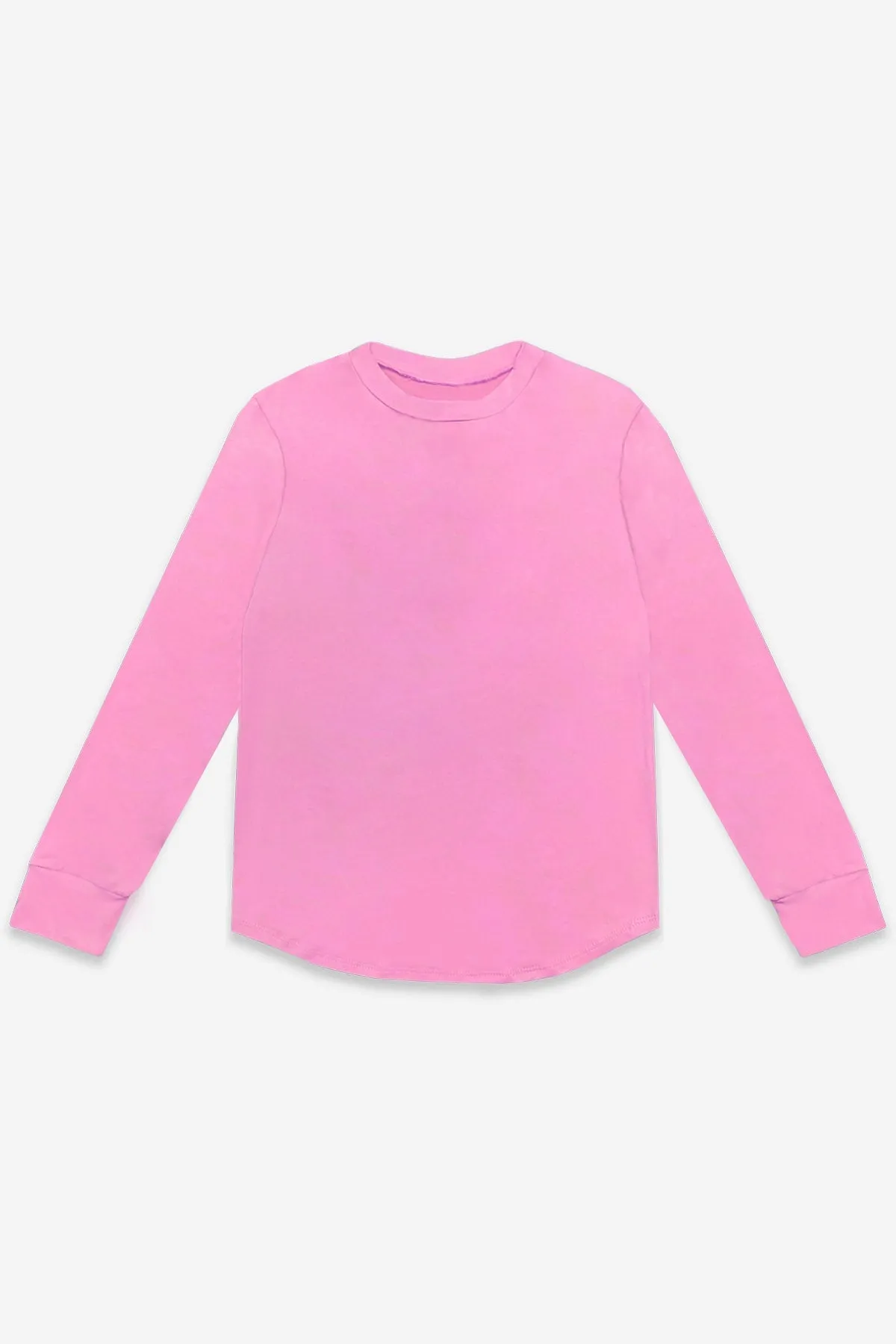 Simply Soft Long Sleeve Shirttail Top - Bubblegum Pink