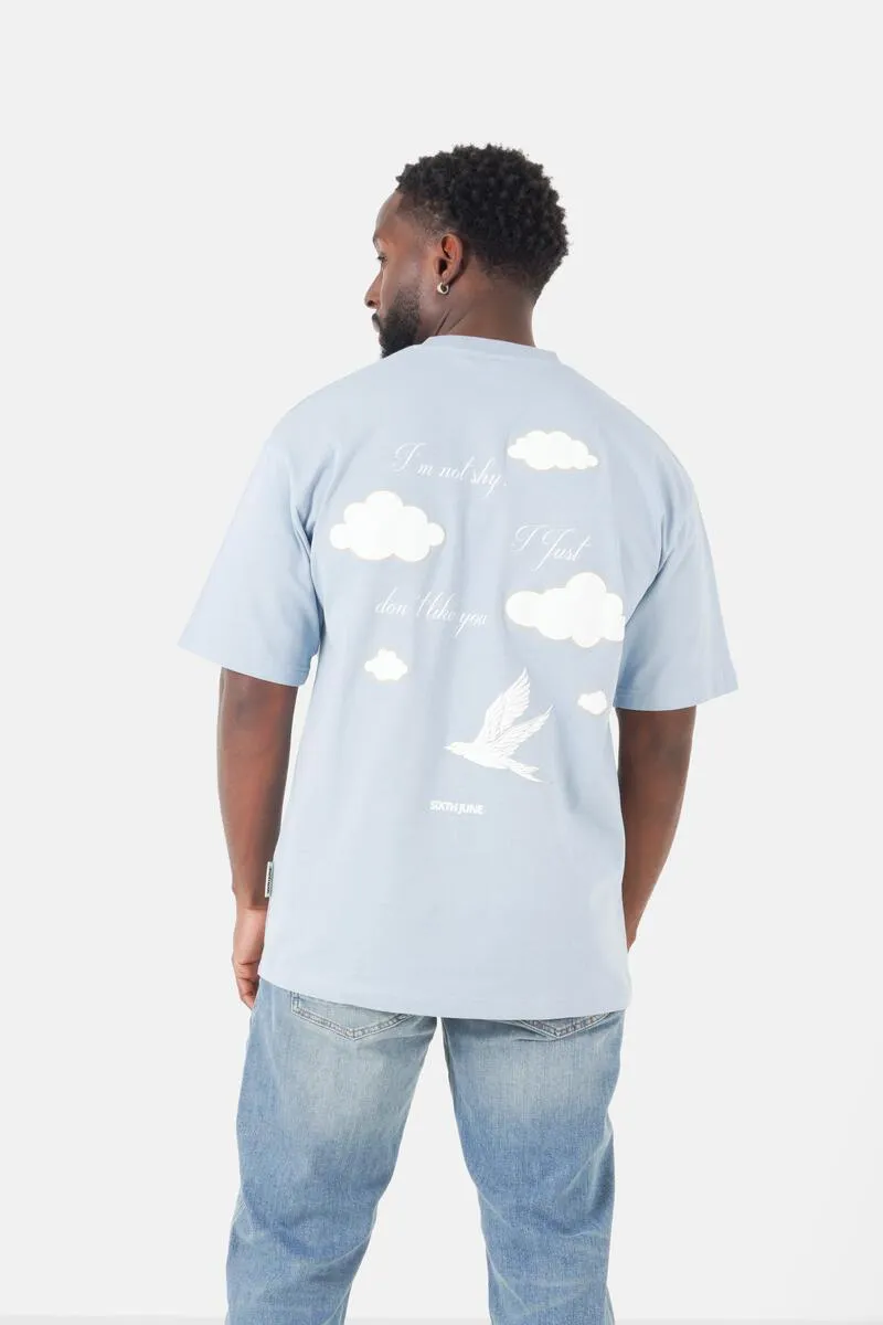 SIXTH JUNE PARIS CLOUD PRINT SS TSHIRT (Lblu)