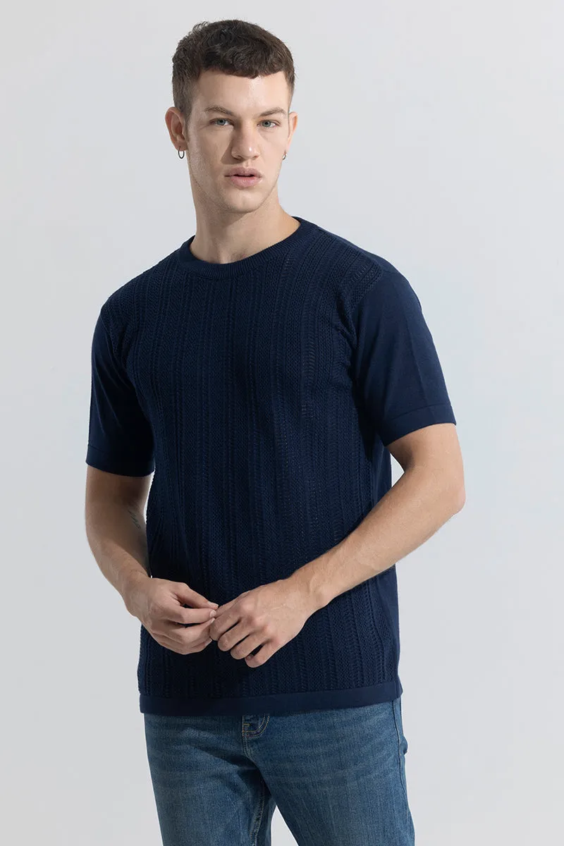 Smooth Knit Navy T-Shirt