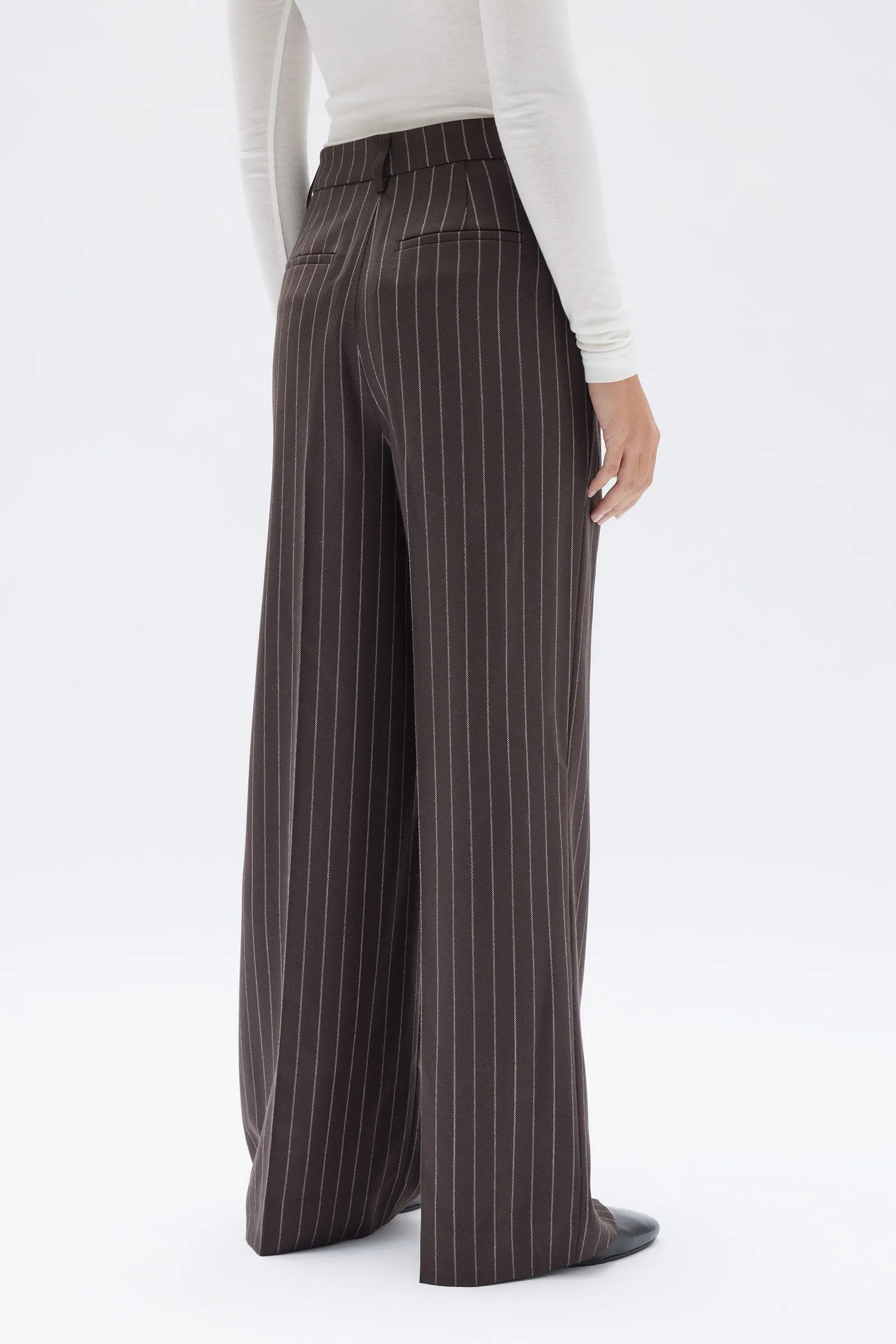 Sofia Wool Pinstripe Pant