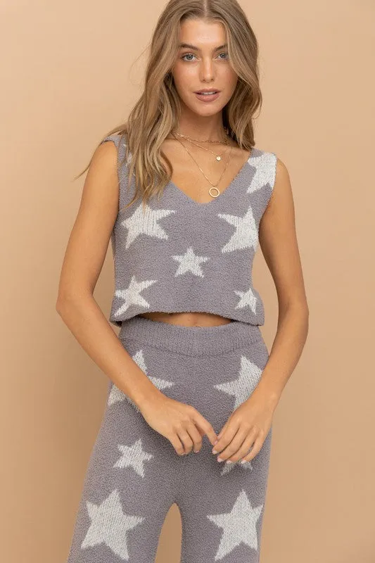 Soft Star Print Tank Pant Set