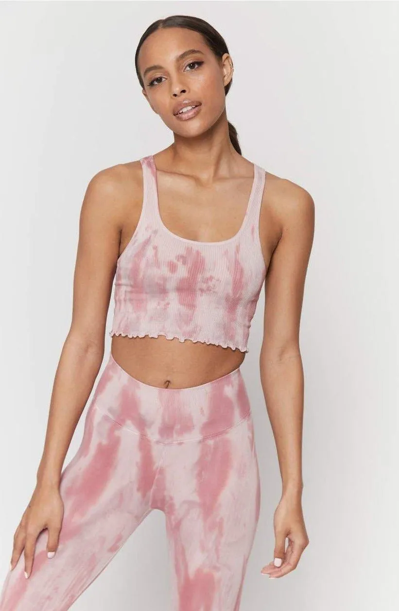 Spiritual Gangster Amor Winter Rose Tie Dye Crop Tank Top