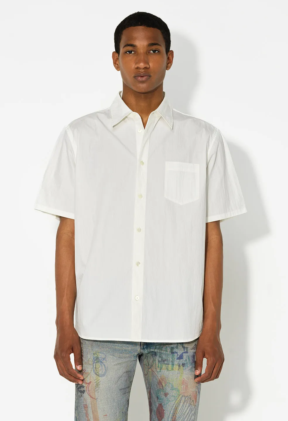 SS Cloak Button Up / White