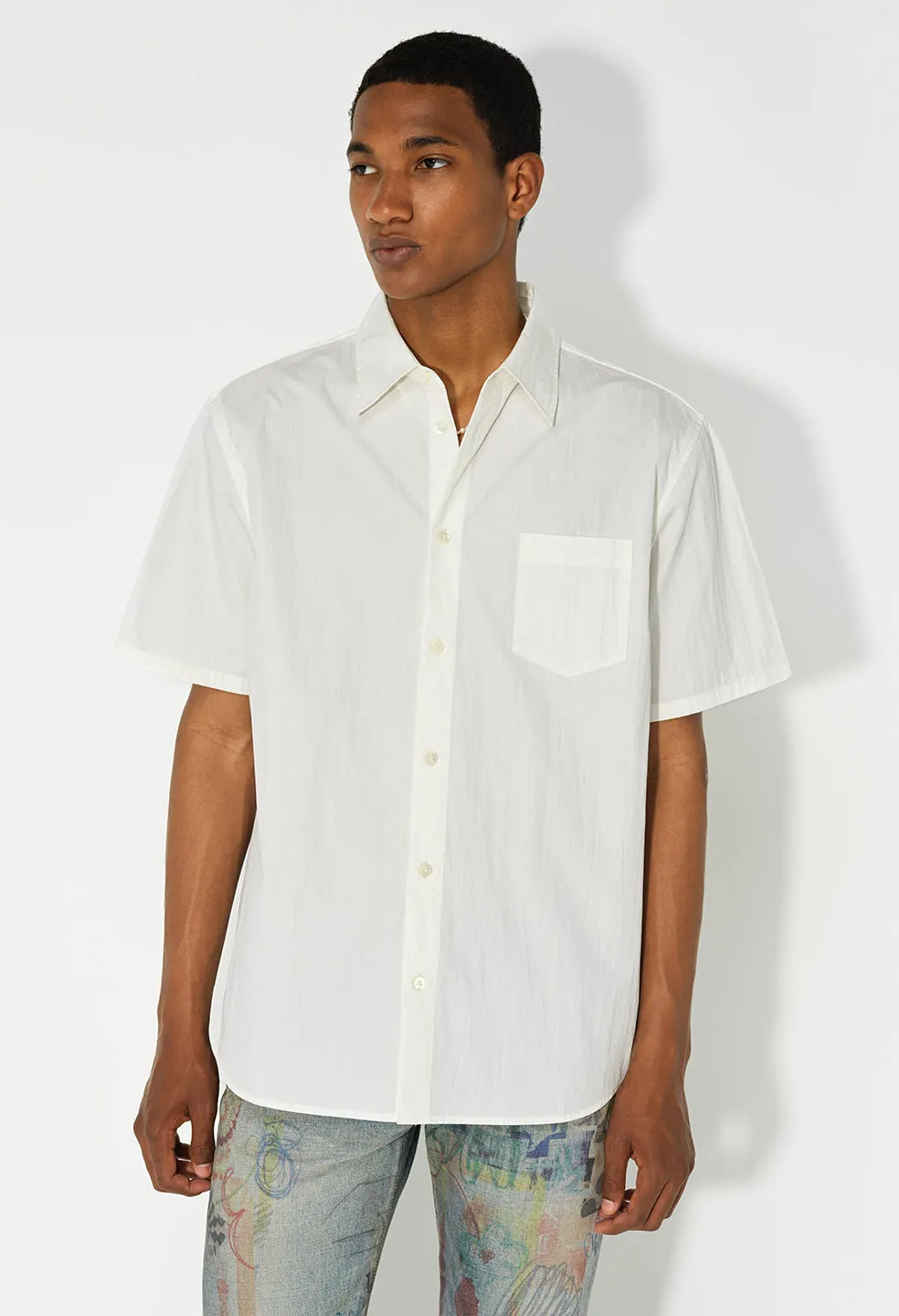 SS Cloak Button Up / White