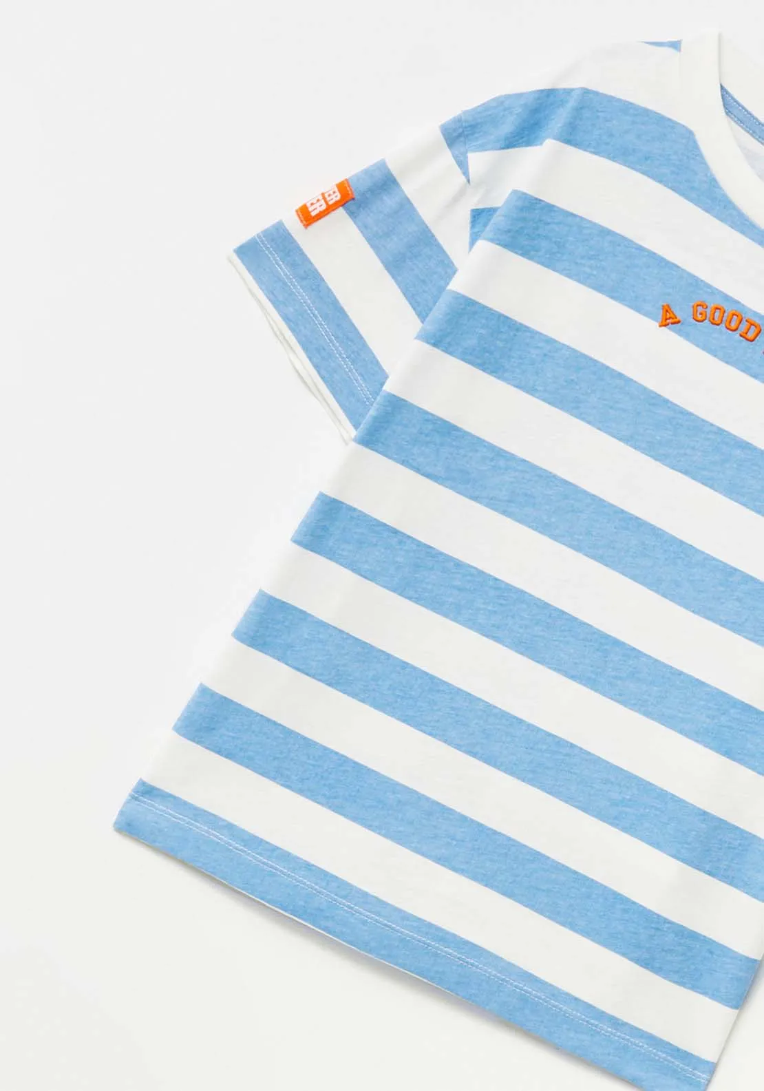 Striped A Good Day T-Shirt - White