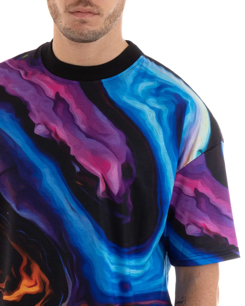 T-Shirt Uomo Tie Dye Manica Corta Girocollo Multicolore GIOSAL - TS2902A