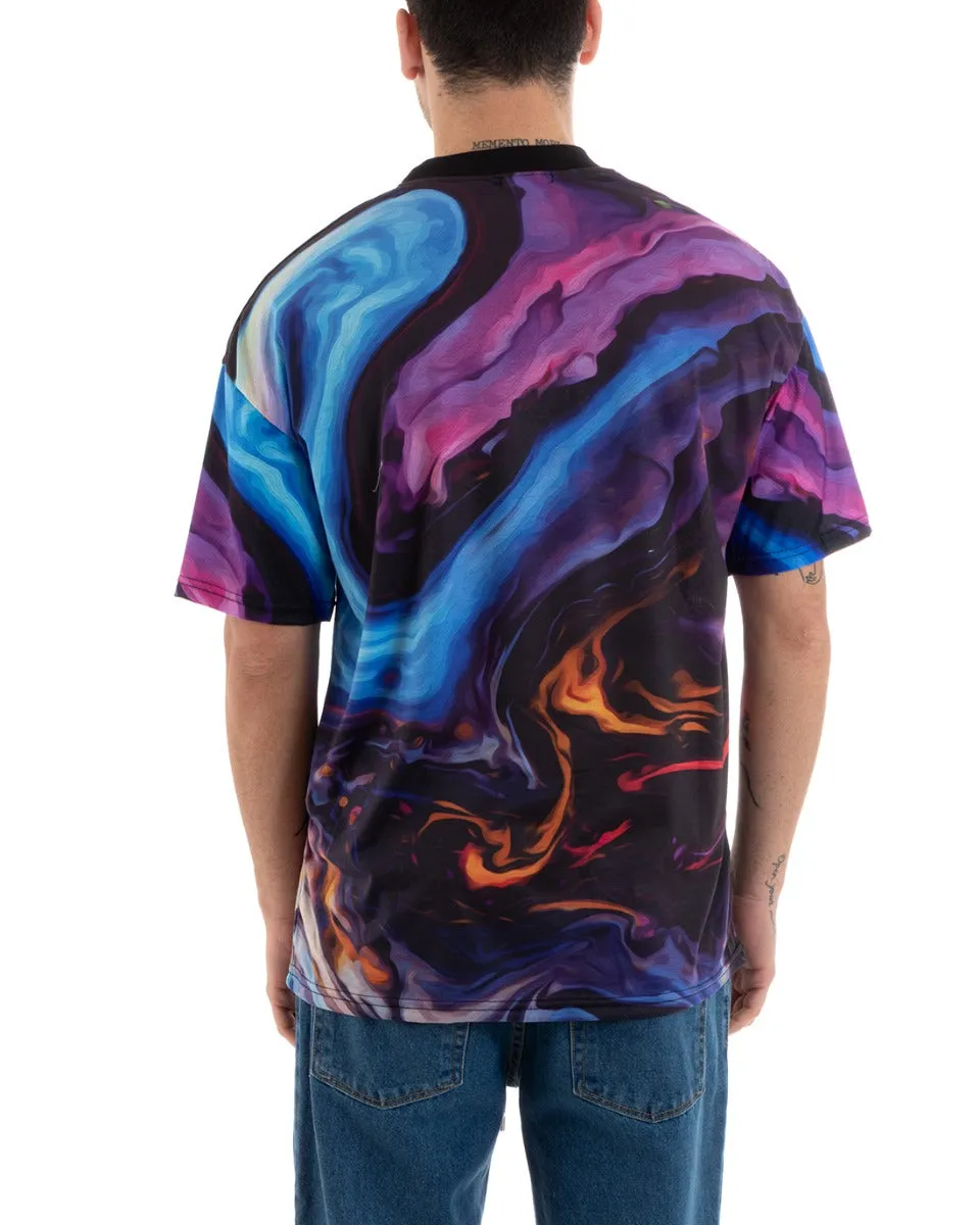 T-Shirt Uomo Tie Dye Manica Corta Girocollo Multicolore GIOSAL - TS2902A