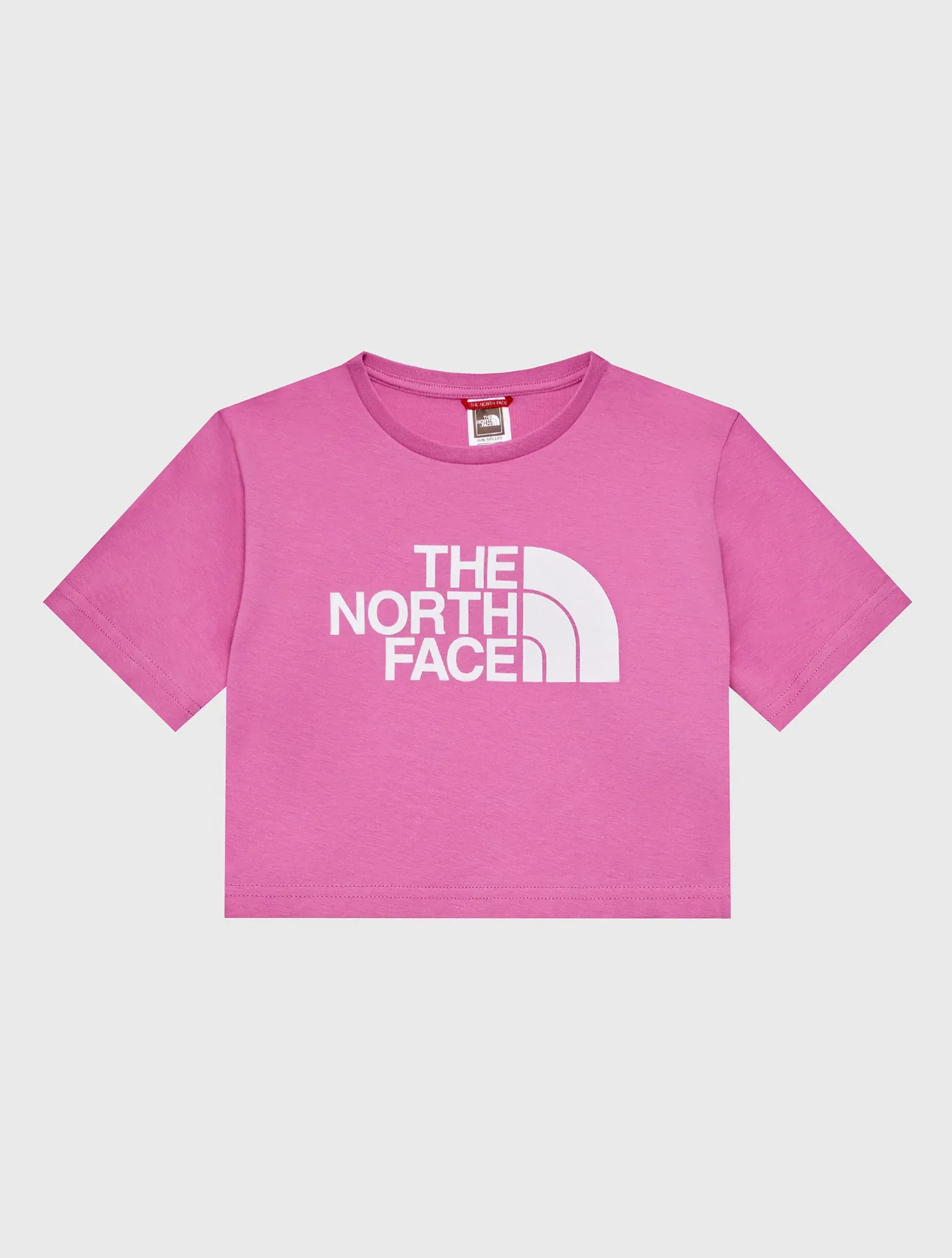 The North Face Crop Easy Tee NF0A83EULV7 girl's short sleeve t-shirt super pink