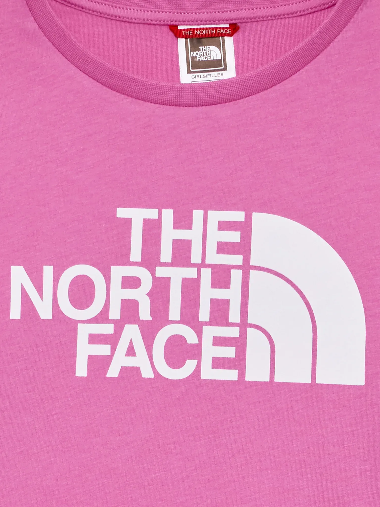 The North Face Crop Easy Tee NF0A83EULV7 girl's short sleeve t-shirt super pink