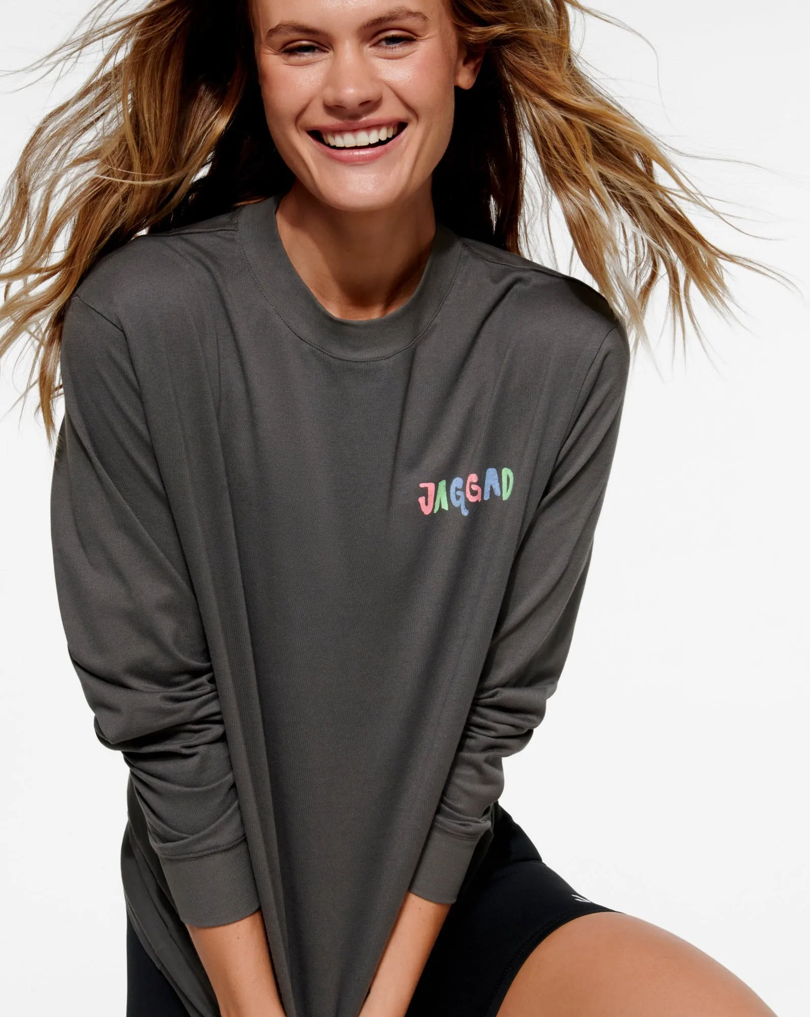 UNLEASH UNSTOPPABLE OVERSIZED LONG SLEEVE TEE STEEL