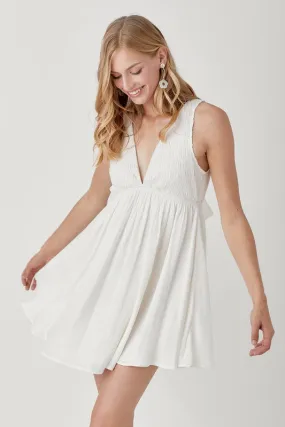 V Neck Smock Sleeveless Dress