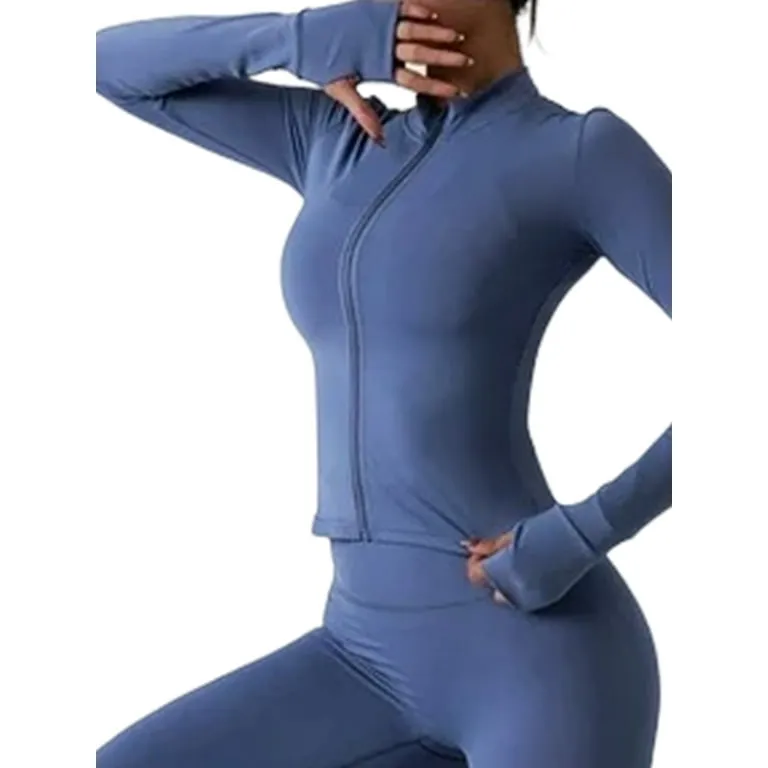 Women's Gym Wear Workout Suit Set, Athletic Sports Sweatsuit Tracksuit 2 Pcs