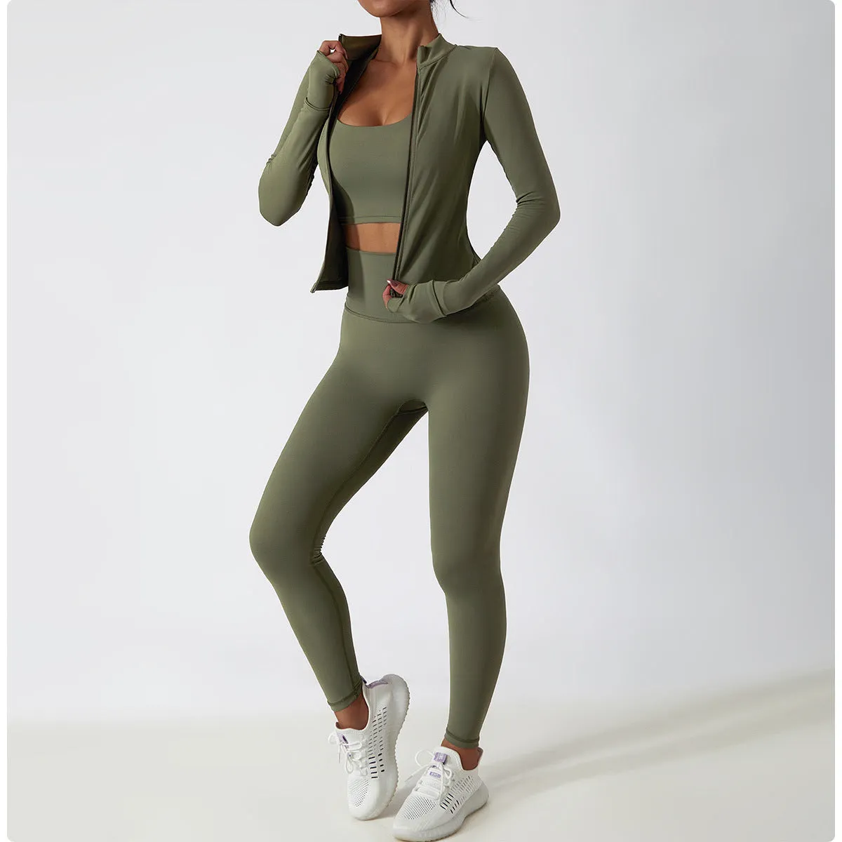 Women's Gym Wear Workout Suit Set, Athletic Sports Sweatsuit Tracksuit 2 Pcs