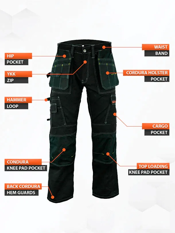 WrightFits Pro Builder Heavy Duty Work Trousers