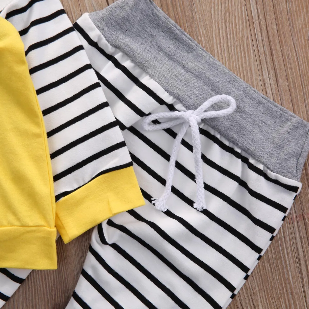 Yellow Striped Animal Hoodie Outfit