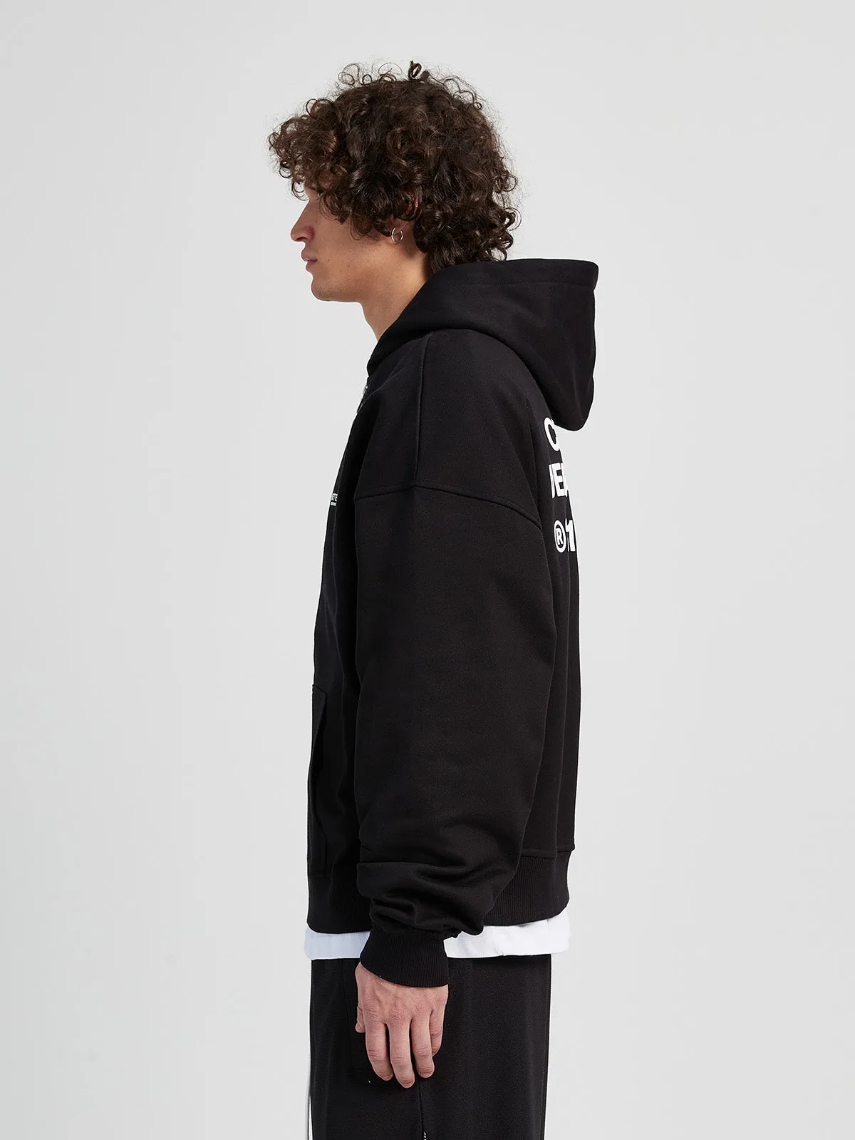 ZIP HOODIE CREATIVE DEPT - BLACK